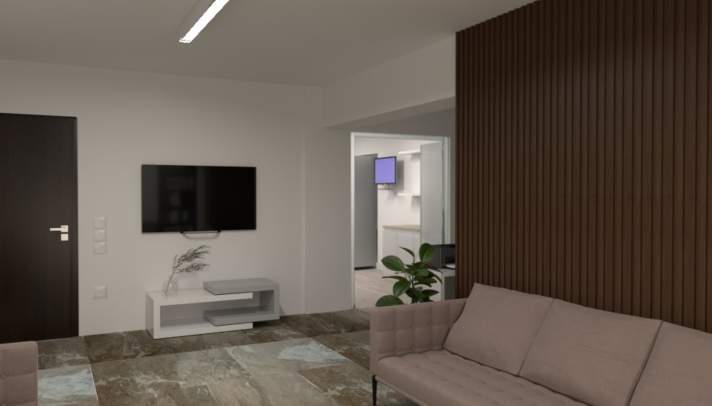 3D απεικόνιση χώρου αναμονής ιατρείου στους Αμπελόκηπους
